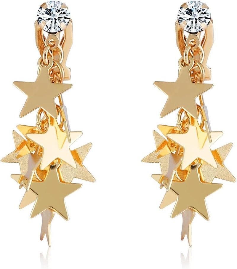 OCCFAE Store Metal Clip On Earrings for Women Non Pierced Dangle Drop Earrings Multiple Styles - Image 1